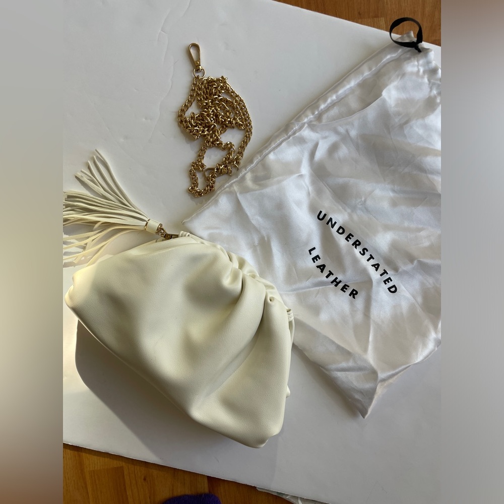 Understated Leather - White dumpling pouch